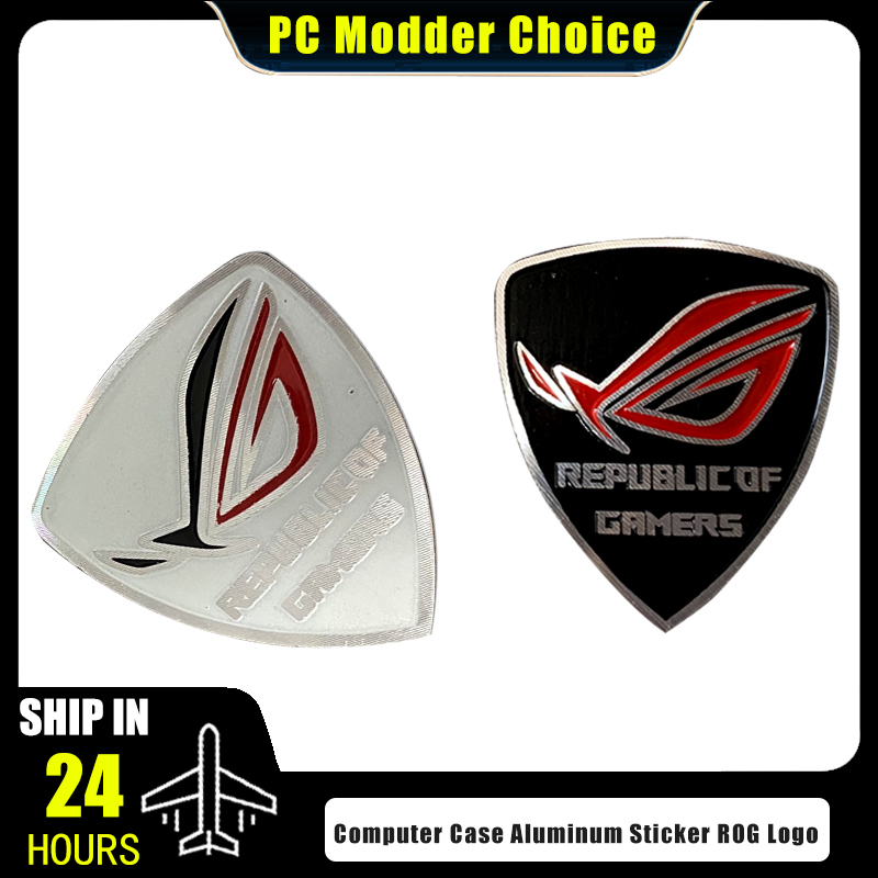Gaming Accessories Rgb - 컴퓨터 케이스 알루미늄 스티커 ROG 로고
