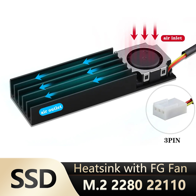 M2 Heatsink Cooler - Gdstime M.2 2280 22110 방열판이 있는