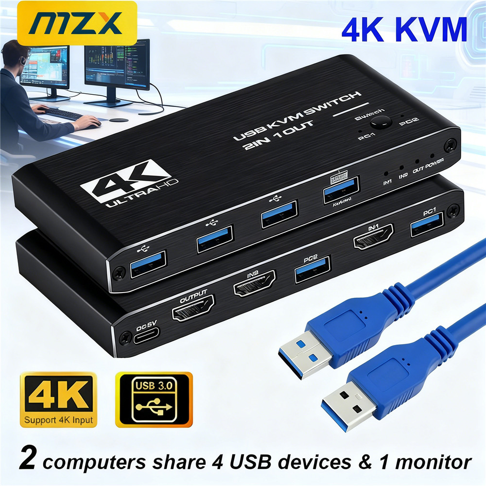 KVM 스위치 4K 60Hz 스위처 USB 3.0 허브 - Gaming Accessories Storage 리뷰 및 가격