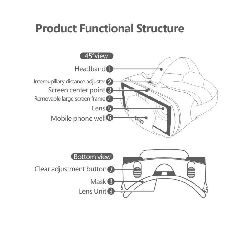 VRG 프로 가상 현실 VR 안경 헤드셋 장치 비아르  - Gaming Accessories For Phone 리뷰 및 가격