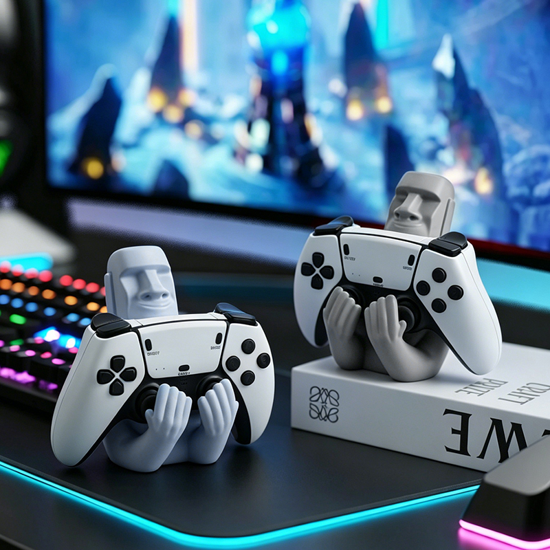 재미있는 모아이 스톤 레진 게임패드 홀더 이스터 아일랜 - Gaming Accessories Rgb 리뷰 및 가격
