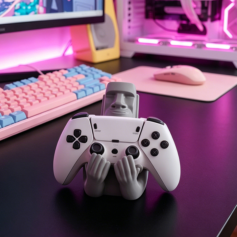 재미있는 모아이 스톤 레진 게임패드 홀더 이스터 아일랜 - Gaming Accessories Rgb 리뷰 및 가격