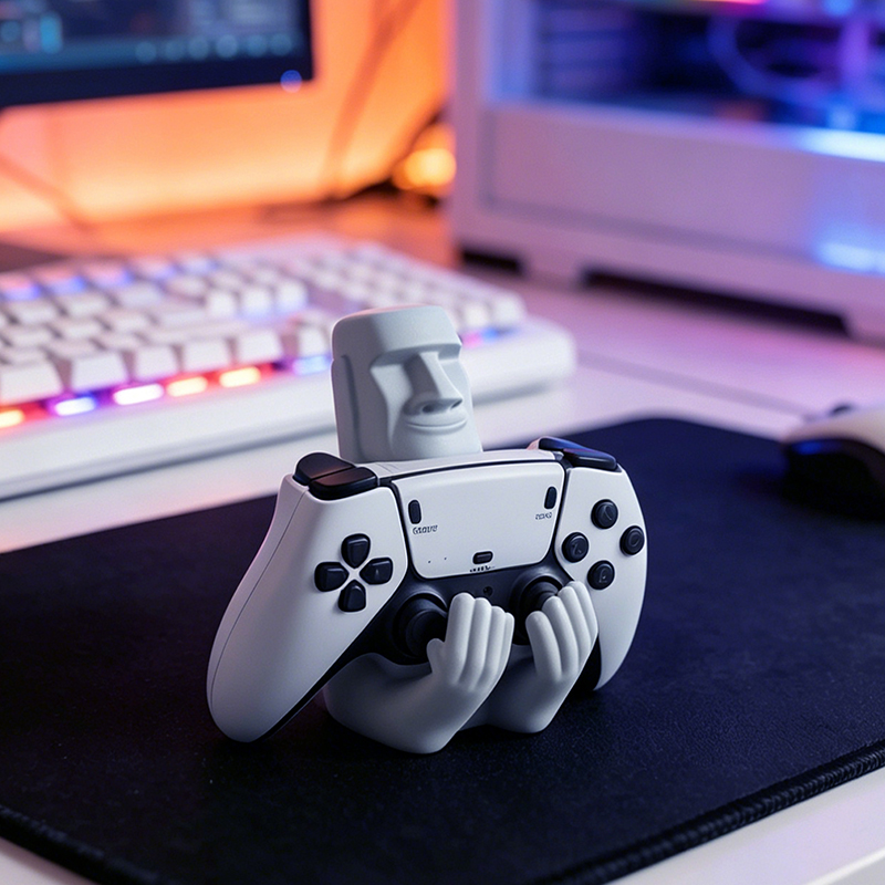 재미있는 모아이 스톤 레진 게임패드 홀더 이스터 아일랜 - Gaming Accessories Rgb 리뷰 및 가격